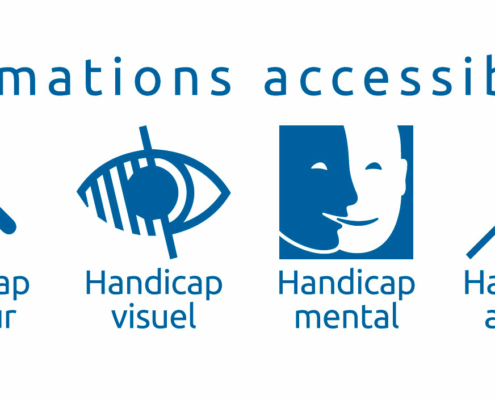 Pictogrammes formations accessibles aux personnes avec handicap.